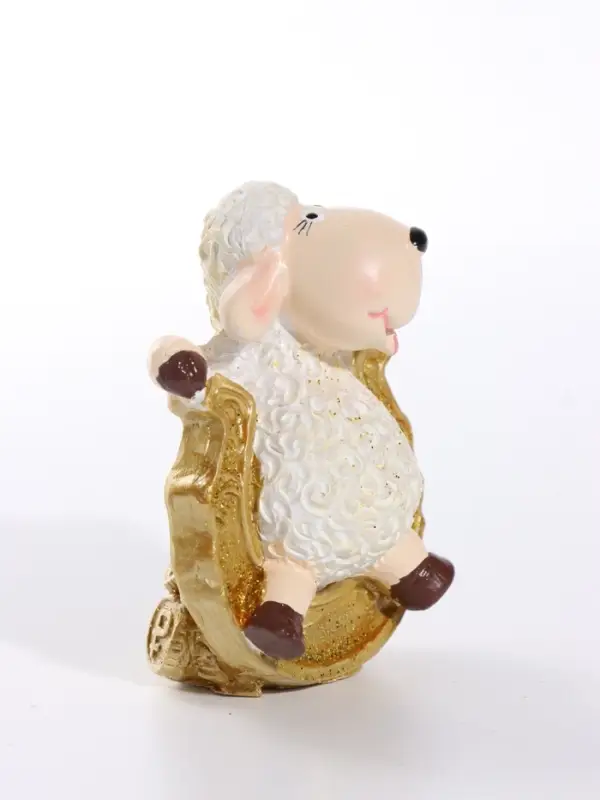 Фигурка полистоун &laquo;Овечка Бяша с золотой подковой&raquo;, 5.3&times;4&times;7 см, МИКС