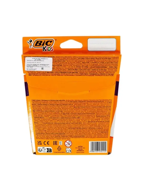 Фломастеры 10 цветов BIC Kids Magic и 2 обесцвечивающих, детские, стираемые