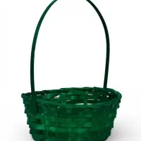 Набор корзин 3 шт 22х18x10 24х19x10 27х21x10 см ручка h=24/26/28 см зеленый