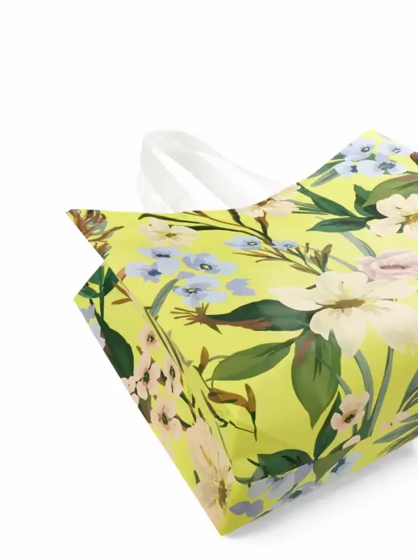 Сумка для покупок &laquo;Полевой букет&raquo;, многоразовая, зелёная