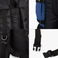 Рюкзак туристический, 90 литров, 6 наружных карманов, шнуровка, синий