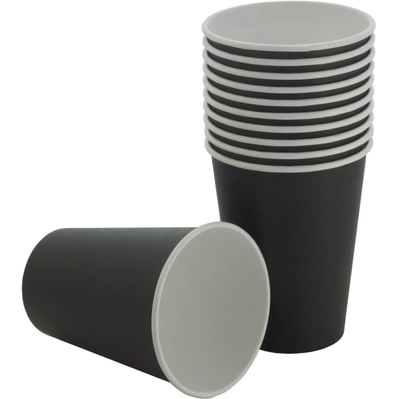 Стакан одноразовый бум 1-сл. d-90мм 300мл черный КОМУС 800шт/кор