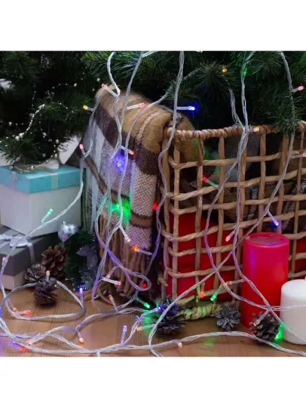 Гирлянда &laquo;Нить&raquo; 20 м, IP20, прозрачная нить, 200 LED, 8 режимов, 220 В, свечение мульти