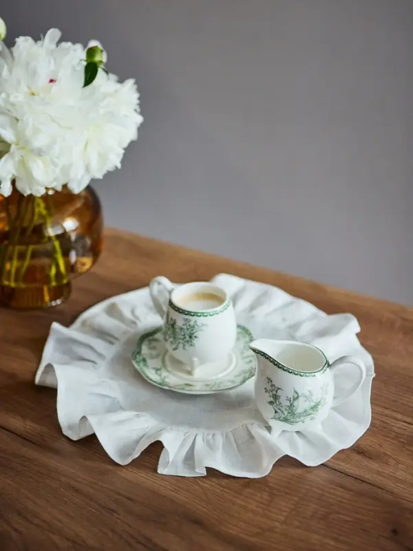 Молочник WY Bloomware, 250 мл, фарфор, белый, зелёный