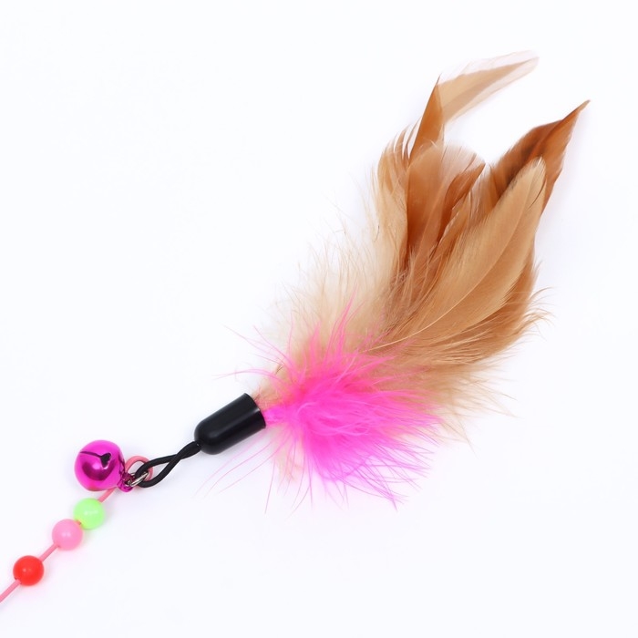 Дразнилка-удочка с перьями и стальной проволокой, 110 см Дразнилка-удочка с перьями и стальной проволокой, 110 см