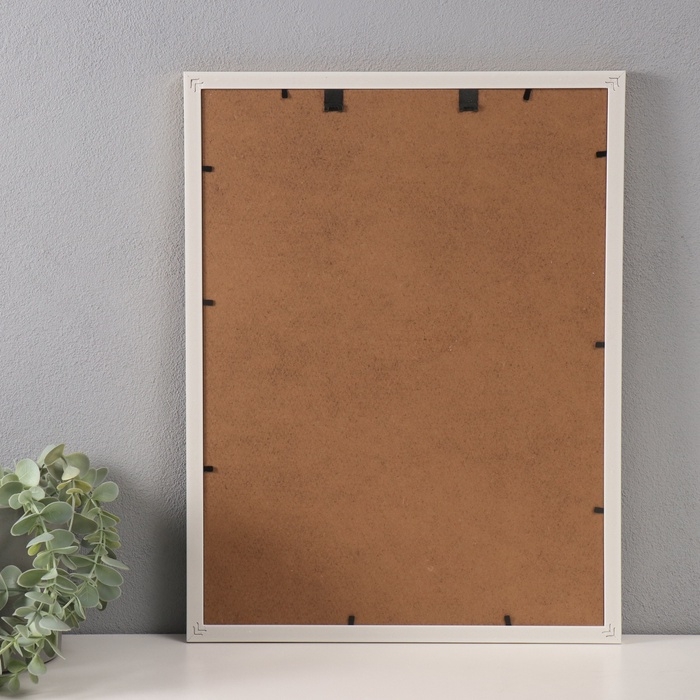 Фоторамка пластик 30х40 см Фоторамка пластик 30х40 см "Галочки на мокко" с золотой обводкой 1,4х32,7х42,5 см