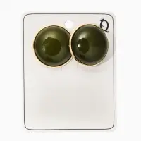 Серьги акрил &laquo;Стиль&raquo;, круг, зелёные в золоте