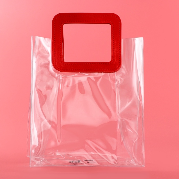Пакет подарочный из ПВХ, красный, 26.5 x 23 x 12 см Пакет подарочный из ПВХ, красный, 26.5 x 23 x 12 см
