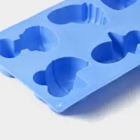 Форма для выпечки Доляна &laquo;Праздник.Для новорожденных&raquo;, силикон, 28.5&times;16.5 см, 6 ячеек (8&times;5.7 см), голубая