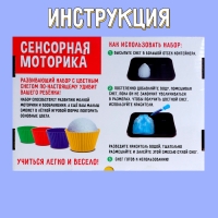 Развивающий набор «Сенсорная моторика», пипетка, формочки, краски
