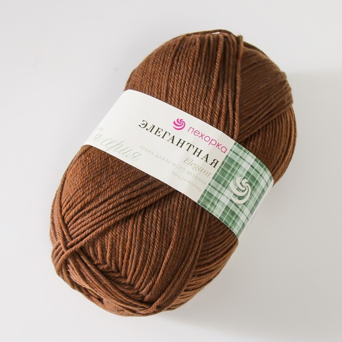 Пряжа для вязания спицами, крючком «Пехорский текстиль. Элегантная»,100% мериносовая шерсть, 250 м/100 г, (416 св. коричневый) Пряжа для вязания спицами, крючком «Пехорский текстиль. Элегантная»,100% мериносовая шерсть, 250 м/100 г, (416 св. коричневый)