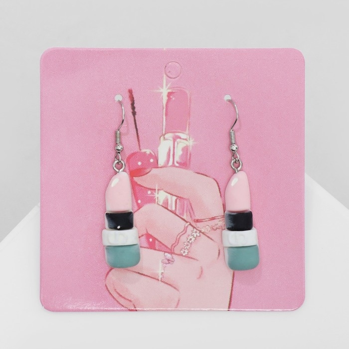 Серьги ассорти «Радость» помада, цветные в серебре Серьги ассорти «Радость» помада, цветные в серебре