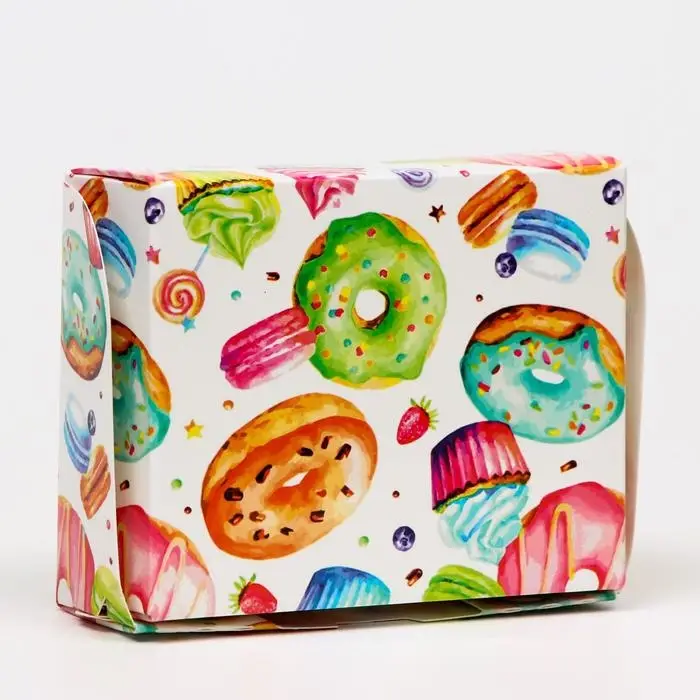 Коробка складная Коробка складная "Пончики", 10 х 8 х 3,5 см