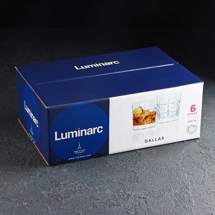 Набор низких стеклянных стаканов Dallas, 300 мл, 6 шт Набор низких стеклянных стаканов Dallas, 300 мл, 6 шт