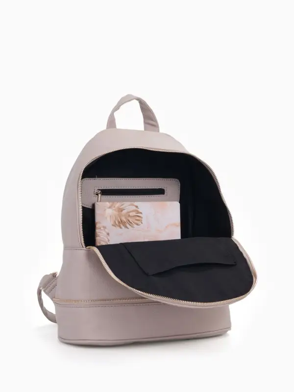 Рюкзак женский на молнии, с карманом, размер 27&times;13.5&times;33 см, бежевый