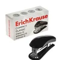 Степлер Mini №10 15 л ErichKrause Compact Classic, чёрный