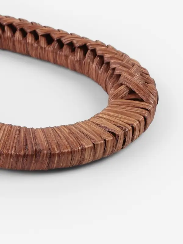 Ручки для сумок деревянные, плетёные, d=9.8&times;5.9 / 13.5&times;9.5 см, 2 шт., коричневые