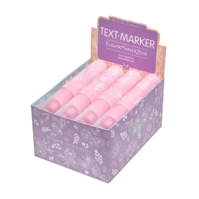 Маркер-текстовыделитель 5.0 мм, BrunoVisconti Flower Marker Zefir, розовый Маркер-текстовыделитель 5.0 мм, BrunoVisconti Flower Marker Zefir, розовый