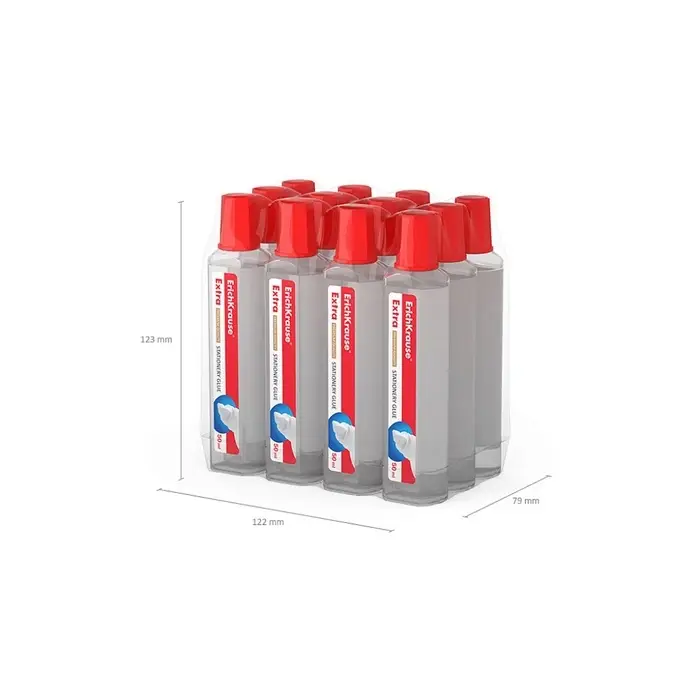 Клей канцелярский ErichKrause, 50 мл, с пластиковым аппликатором, подходит для бумаги, картона и ткани, морозостойкий