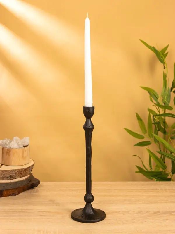 Подсвечник "Лава" 10х10х32 см, алюминий, цв чёрный