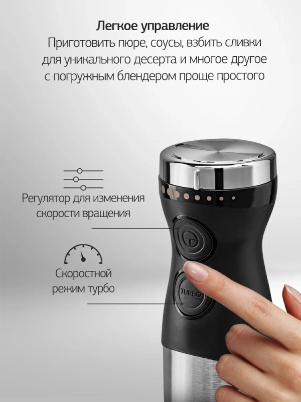 Блендер погружной HYB-H3824 800Вт серебристый