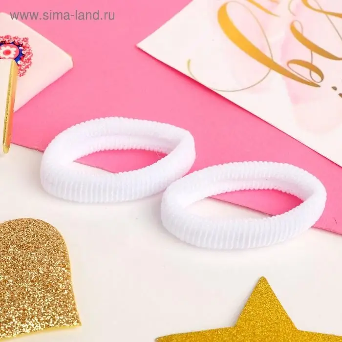 Резинка для волос "Единорожка милашка" (набор 2 шт) белый