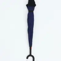 Зонт - наоборот &laquo;Однотон&raquo;, механический, 8 спиц, R=53/61 см, d=106 см, чёрный, синий