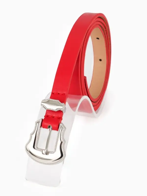Ремень женский, 1.5&times;110 см, без винта, 1 прокол, красный