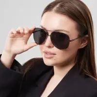 Очки солнцезащитные &laquo;OneSun. Авиаторы&raquo;, UV 400, линза 5.5&times;6.5 см дужка 12 см, ширина 14 см, чёрные