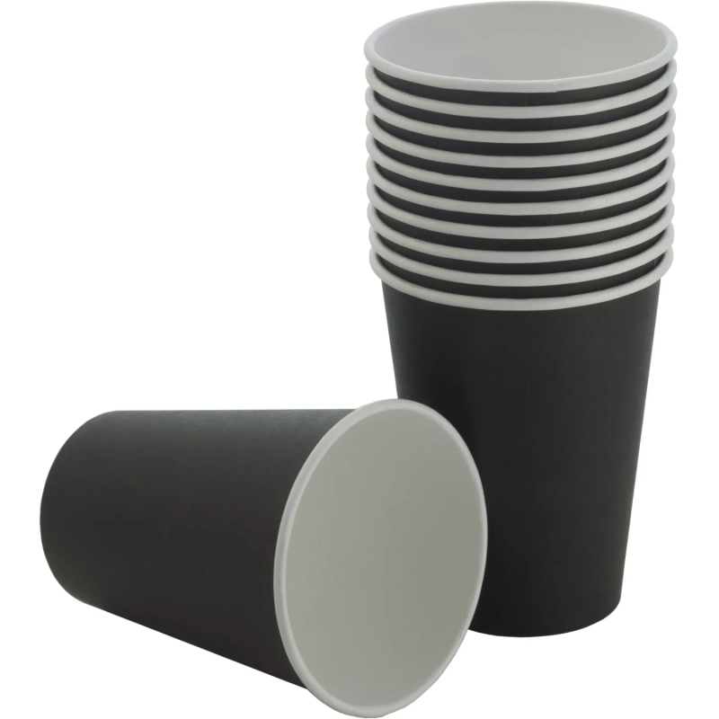 Стакан одноразовый бум 1-сл. d-90мм 300мл черный КОМУС 50шт/уп