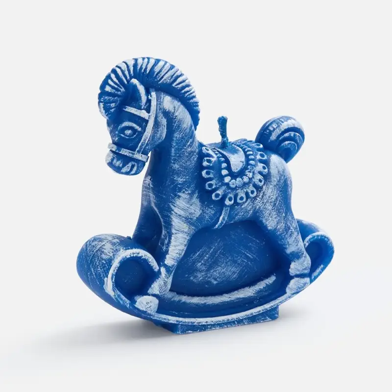 Свеча фигурная «Лошадка-качалка», синяя Свеча фигурная «Лошадка-качалка», синяя