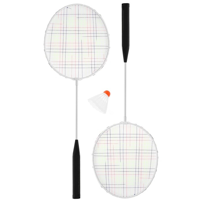 Набор для бадминтона ONLYTOP: 2 ракетки, волан, в сетке, цвета МИКС Набор для бадминтона ONLYTOP: 2 ракетки, волан, в сетке, цвета МИКС