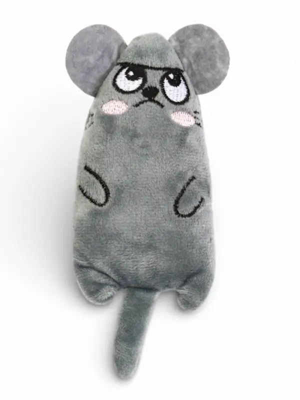 Игрушка для кошек "Недовольная мышь", с кошачьей мятой, 15 см