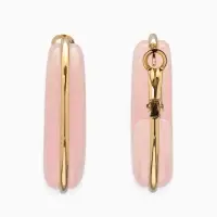 Серьги-кольца акрил "Тренд", цвет розовый в золоте