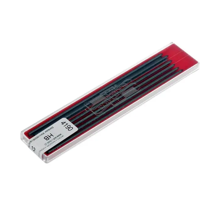 Грифели для цанговых карандашей Koh-I-Noor 4190, 12 штук, узел 2.0 мм, HB, в футляре