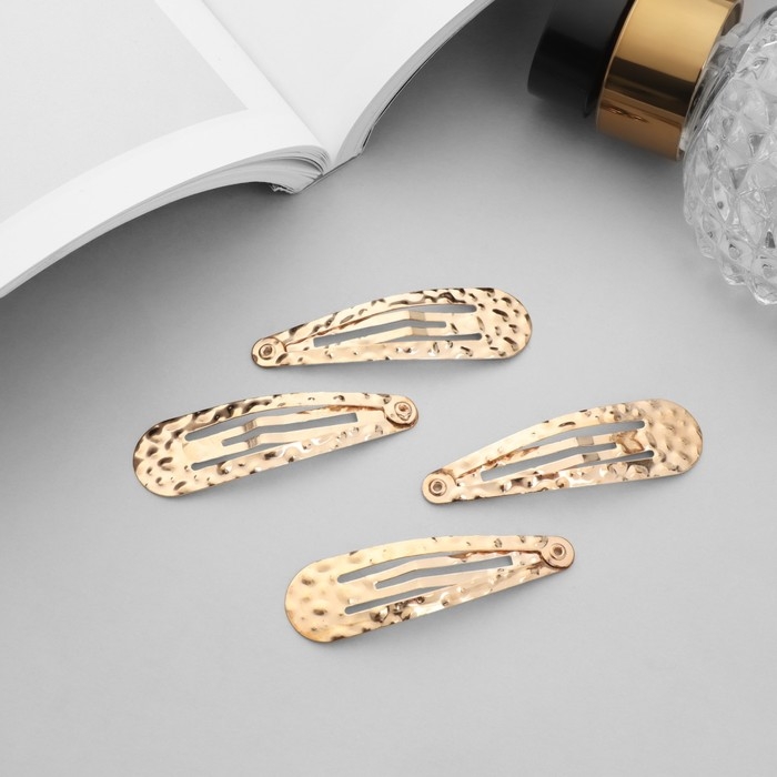 Невидимка для волос  Невидимка для волос "Ажурная" (набор 6 шт) 5 см, золото