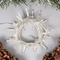 Гирлянда &laquo;Нить&raquo; 4 м, IP20, прозрачная нить, 40 LED, 2 режима, от батареек АА&times;3, свечение мульти
