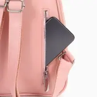 Рюкзак женский на молнии, с карманами, размер 24&times;12&times;30 см, розовый