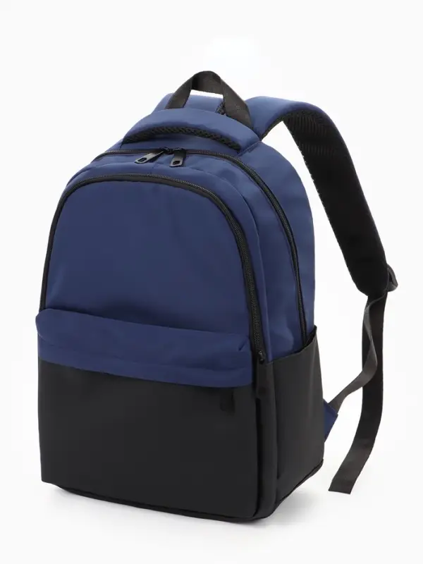 Рюкзак, 27*14*39 см, 2 отд 3н/карм, Комби, Водонепрон. дно, синий/черн