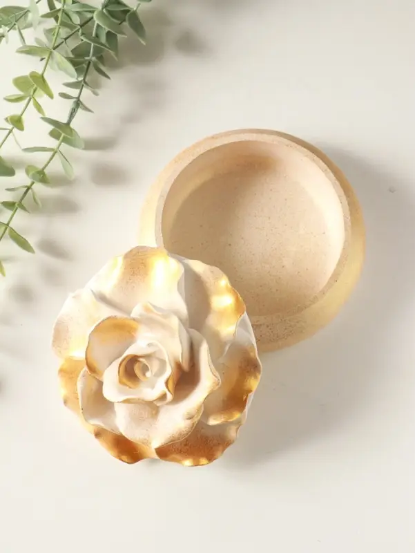 Шкатулка для украшений &laquo;Роза&raquo; 9&times;13 см, позолота