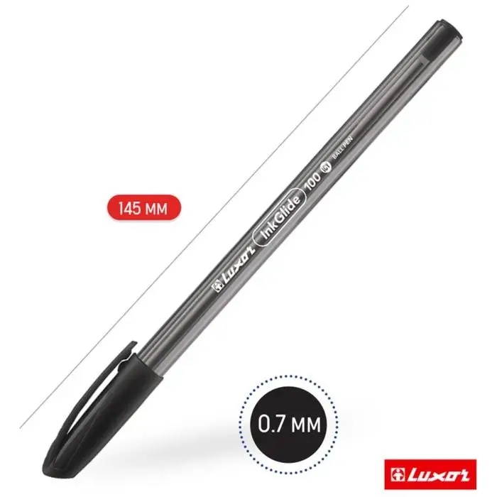 Ручка шариковая Luxor InkGlide 100 Icy, узел 0.7 мм, трехгранная, черная, цвет корпуса микс Ручка шариковая Luxor InkGlide 100 Icy, узел 0.7 мм, трехгранная, черная, цвет корпуса микс