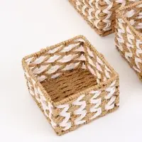 Набор корзин &laquo;Айка&raquo; 3 шт.: 15&times;10, 19&times;11, 22&times;12 см, бумага, бежевые, квадратные