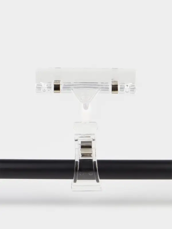 Ценникодержатель с зажимом, d=2 см, 8&times;2.7&times;10.6 см, прозрачный