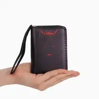 Кошелек дет 07-01-01 Июнь2529 волк, 12*1,5*9 см, 2 отд+отд/молн, д/карт, черный