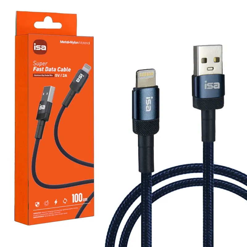 Кабель BX-3 USB на Lightning 1m 2A ISA синий Кабель BX-3 USB на Lightning 1m 2A ISA синий