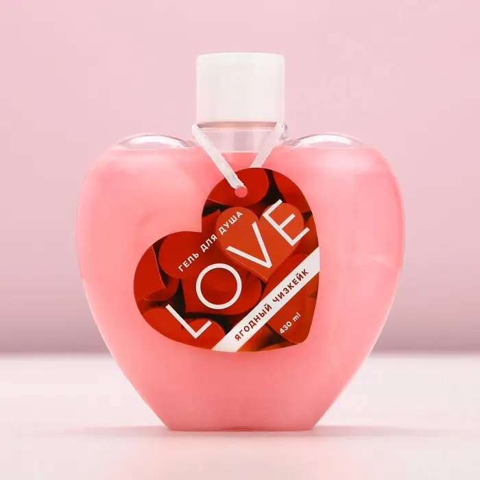 Гель для душа Love, 430 мл, аромат ягодного чизкейка, Чистое счастье