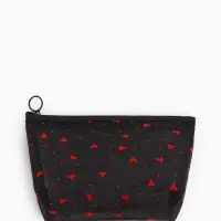 Косметичка женская Little love, с рисунком, на молнии, чёрная