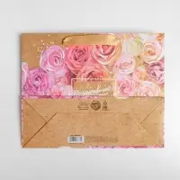 Пакет подарочный крафтовый, упаковка, &laquo;Поздравляю&raquo;, 22 х 17.5 х 8 см