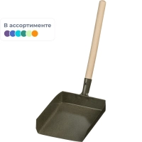 Совок для мусора металлический с деревянной ручкой_130504