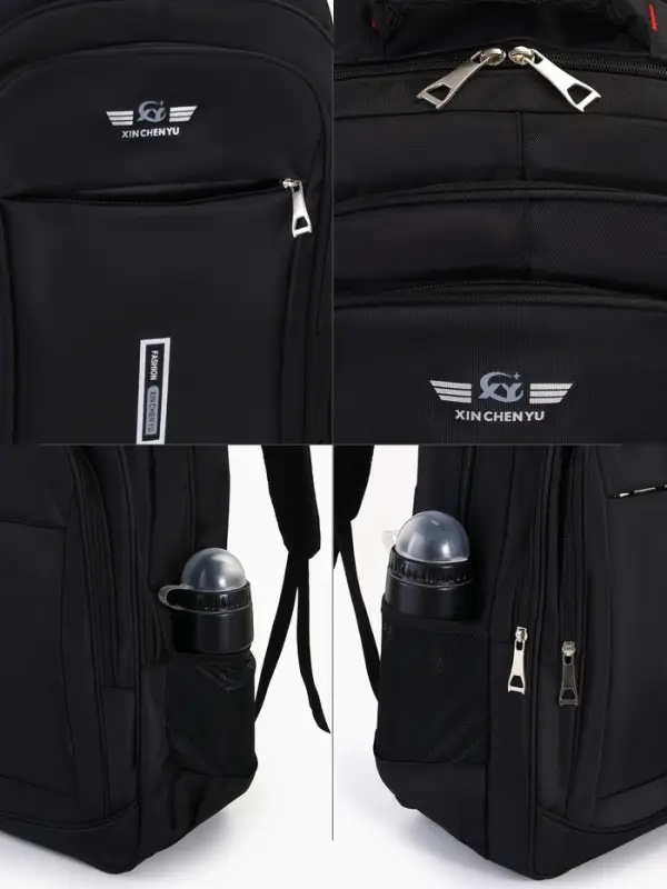 Рюкзак молодёжный, 2 отдела на молнии, 4 кармана, 37&times;17&times;54 см, чёрный